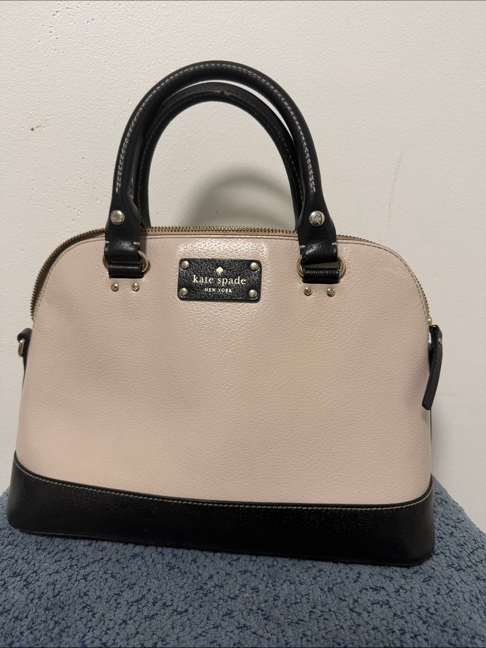 kate spade Blush and Black Dome Satchel